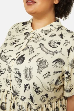 Women Dangerfield Dresses & Pinafores*Curve Body Fossils Printed Dress