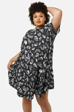 Women Dangerfield Dresses & Pinafores*Curve Body Fossils Printed Dress