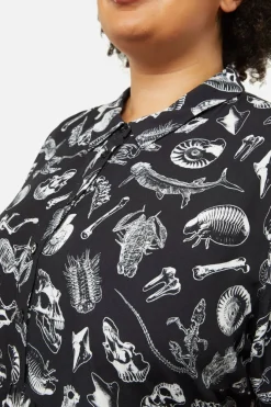 Women Dangerfield Dresses & Pinafores*Curve Body Fossils Printed Dress