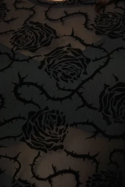 Women Dangerfield Curve Tops & Blouses*Curve Decaying Days Flocked Mesh Top