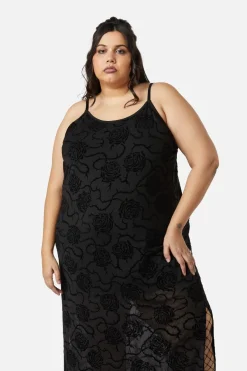 Women Dangerfield Dresses & Pinafores*Curve Decaying Days Flock Mesh Dress