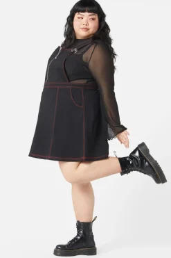 Women Dangerfield Dresses & Pinafores*Curve Defrauded Contrast Stitch Pinafore