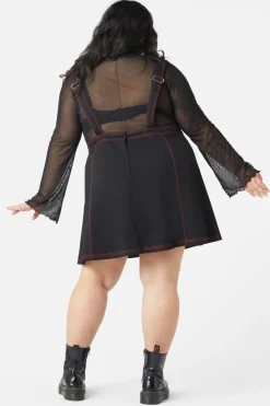 Women Dangerfield Dresses & Pinafores*Curve Defrauded Contrast Stitch Pinafore