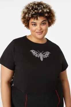 Women Dangerfield Curve Tops & Blouses*Curve Diamante Butterfly Zipper Tee