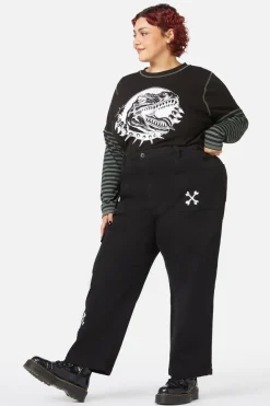 Women Dangerfield Curve Tops & Blouses*Curve Early Jurassic Contrast Ls Top