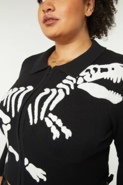 Women Dangerfield Knitwear & Cardis*Curve Early Jurassic Dino Knit Cardi