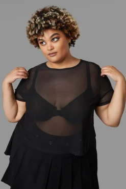 Women Black Friday Curve Tops & Blouses*Curve Entity Mesh Top