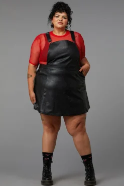 Women Black Friday Dresses & Pinafores*Curve Flamin Embossed Pu Pinafore