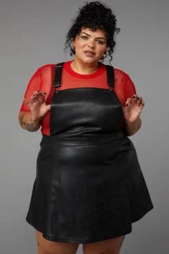 Women Black Friday Dresses & Pinafores*Curve Flamin Embossed Pu Pinafore