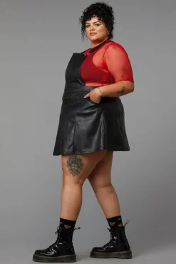 Women Black Friday Dresses & Pinafores*Curve Flamin Embossed Pu Pinafore