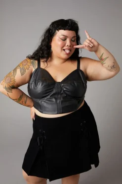 Women Black Friday Curve Tops & Blouses*Curve Flamin Embossed Pu Corset