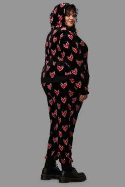 Women Black Friday Knitwear & Cardis*Curve Flamin Hearts Velour Hoodie