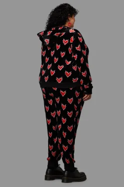 Women Black Friday Knitwear & Cardis*Curve Flamin Hearts Velour Hoodie