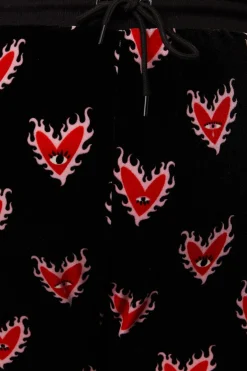 Women Black Friday Curve Pants & Skirts*Curve Flamin Hearts Velour Track Pant