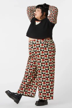 Women Dangerfield Curve Pants & Skirts*Curve Guilded Heart U0026 Rose Pants