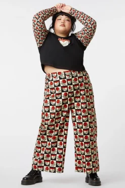Women Dangerfield Curve Pants & Skirts*Curve Guilded Heart U0026 Rose Pants