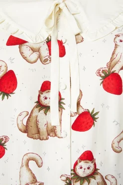 Women Dangerfield Curve Tops & Blouses*Curve Kitty Kisses Collar Blouse