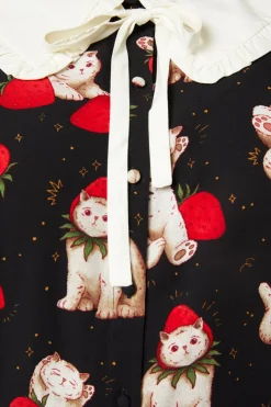 Women Dangerfield Curve Tops & Blouses*Curve Kitty Kisses Collar Blouse