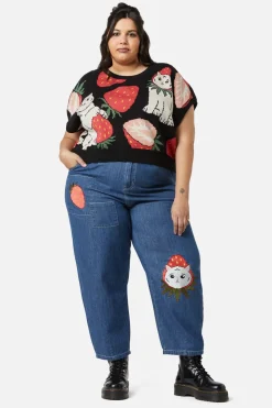 Women Dangerfield Curve Tops & Blouses*Curve Kitty Kisses Knit Top