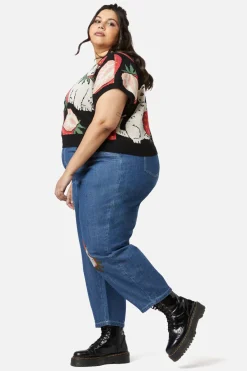 Women Dangerfield Curve Tops & Blouses*Curve Kitty Kisses Knit Top