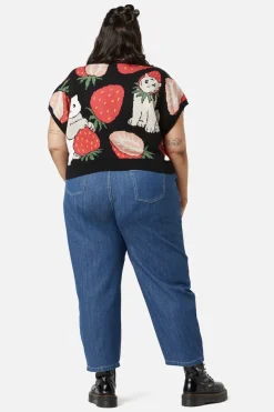 Women Dangerfield Curve Tops & Blouses*Curve Kitty Kisses Knit Top