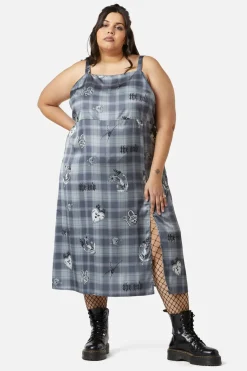 Women Dangerfield Dresses & Pinafores*Curve Love Her Printed Satin Split Dress