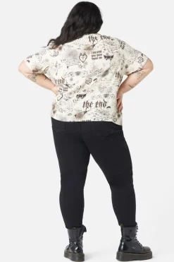 Women Dangerfield Curve Tops & Blouses*Curve Lover'S Departure Printed Blouse