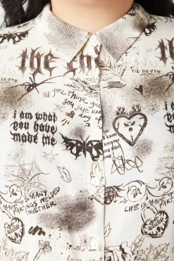 Women Dangerfield Curve Tops & Blouses*Curve Lover'S Departure Printed Blouse