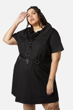 Women Dangerfield Dresses & Pinafores*Curve Metal Collar Tip Punk Dress