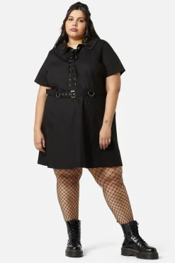 Women Dangerfield Dresses & Pinafores*Curve Metal Collar Tip Punk Dress