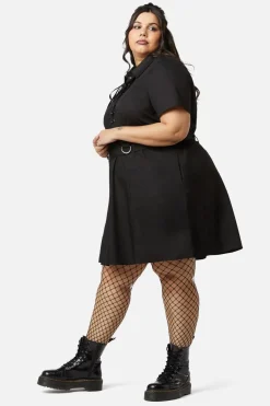 Women Dangerfield Dresses & Pinafores*Curve Metal Collar Tip Punk Dress