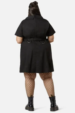 Women Dangerfield Dresses & Pinafores*Curve Metal Collar Tip Punk Dress