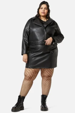 Women Dangerfield Jackets & Coats*Curve Ornate Metal Pu Jacket