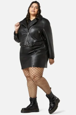 Women Dangerfield Jackets & Coats*Curve Ornate Metal Pu Jacket