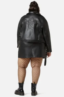 Women Dangerfield Jackets & Coats*Curve Ornate Metal Pu Jacket