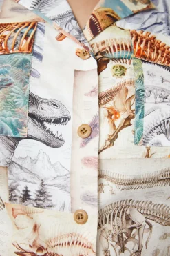 Women Dangerfield Curve Tops & Blouses*Curve Prehistoric Dino Tile Print Blouse