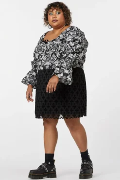 Women Dangerfield Curve Tops & Blouses*Curve Romantic Skull Print Blouse