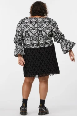 Women Dangerfield Curve Tops & Blouses*Curve Romantic Skull Print Blouse