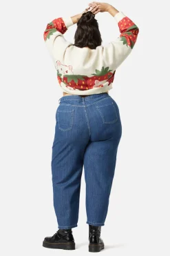 Women Dangerfield Curve Pants & Skirts*Curve Strawberry Patch Peg Leg Jean