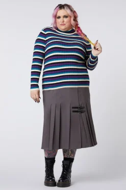 Women Dangerfield Knitwear & Cardis*Curve Tabby Stripe Skivvy Knit