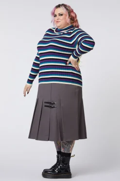 Women Dangerfield Knitwear & Cardis*Curve Tabby Stripe Skivvy Knit