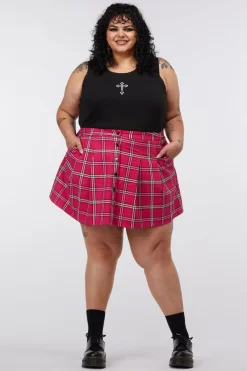 Women Dangerfield Curve Pants & Skirts*Curve Tartan Skater Skirt