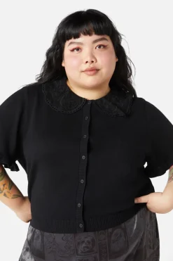 Women Dangerfield Knitwear & Cardis*Curve Time Passing Romantic Crop Cardi