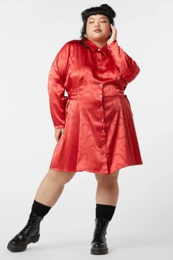 Women Dangerfield Dresses & Pinafores*Curve Under Sentence Satin Dress