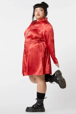 Women Dangerfield Dresses & Pinafores*Curve Under Sentence Satin Dress