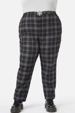 Women Dangerfield Pants & Jumpsuits*Curve Victoria Tartan Fitted Pants