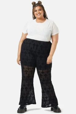 Women Dangerfield Curve Pants & Skirts*Curve Vowed Flocked Mesh Pant