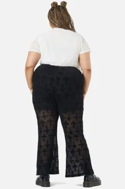 Women Dangerfield Curve Pants & Skirts*Curve Vowed Flocked Mesh Pant