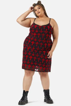 Women Dangerfield Dresses & Pinafores*Curve Vowed Flocked Mesh Dress