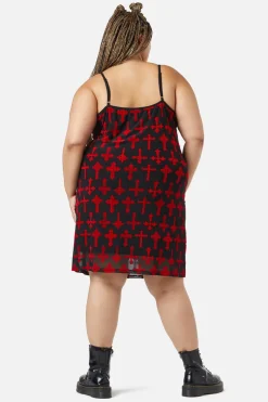 Women Dangerfield Dresses & Pinafores*Curve Vowed Flocked Mesh Dress